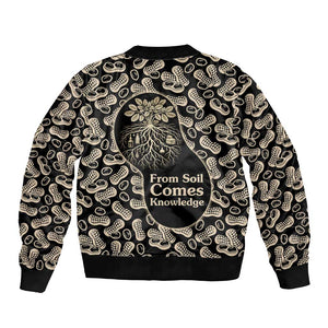 George Washington Carver Bomber Jacket Peanut From Soil Comes Knowledge Quote and Agricultural Roots - African Pride