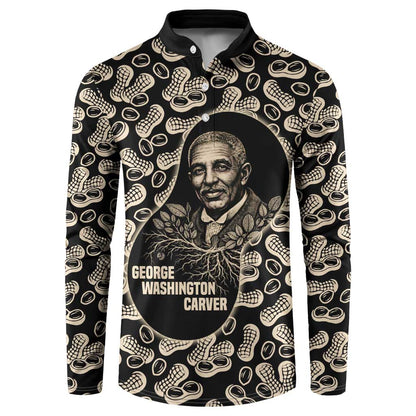 George Washington Carver Button Sweatshirt Peanut From Soil Comes Knowledge Quote and Agricultural Roots