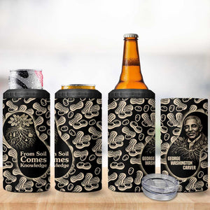 George Washington Carver 4 in 1 Can Cooler Tumbler Peanut From Soil Comes Knowledge Quote and Agricultural Roots - African Pride