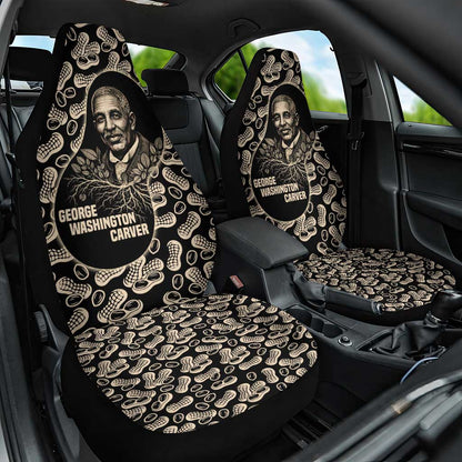 George Washington Carver Car Seat Cover Peanut From Soil Comes Knowledge Quote and Agricultural Roots - African Pride