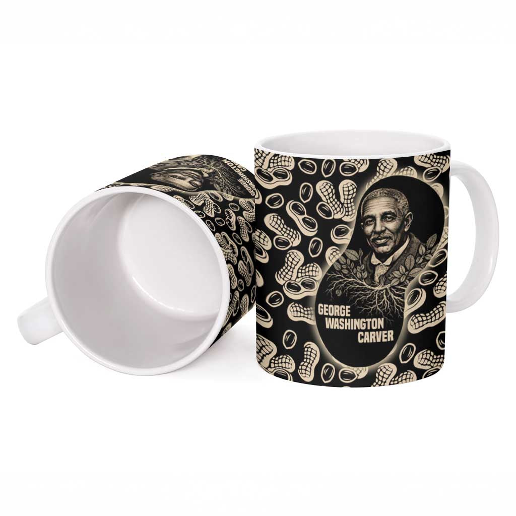 George Washington Carver Ceramic Mug Peanut From Soil Comes Knowledge Quote and Agricultural Roots - African Pride