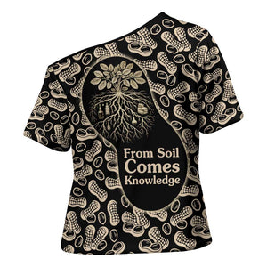George Washington Carver Cross Shoulder Shirt Peanut From Soil Comes Knowledge Quote and Agricultural Roots - African Pride