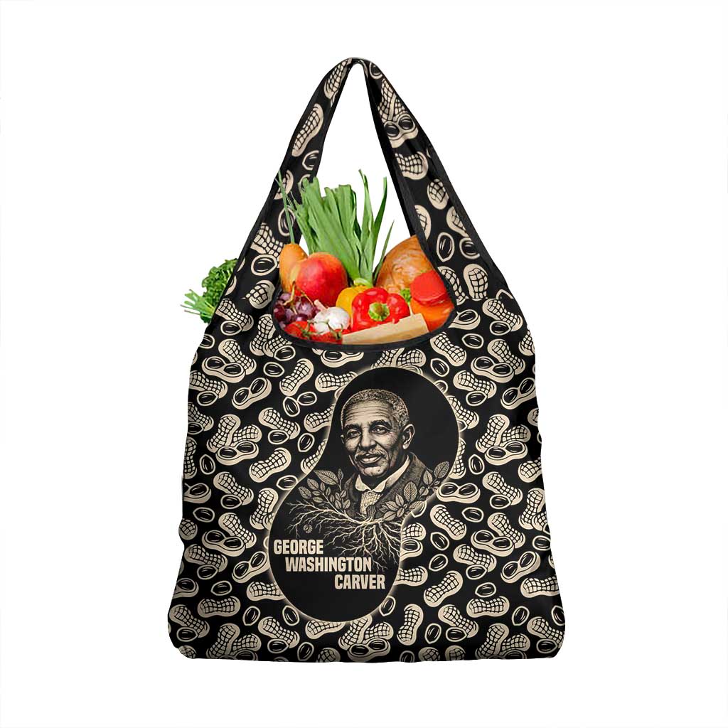George Washington Carver Grocery Bag Peanut From Soil Comes Knowledge Quote and Agricultural Roots - African Pride