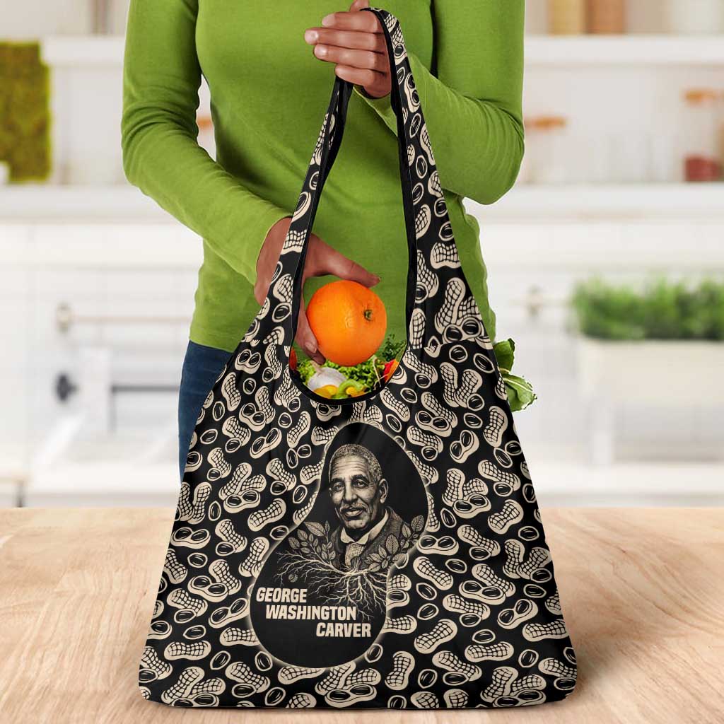 George Washington Carver Grocery Bag Peanut From Soil Comes Knowledge Quote and Agricultural Roots - African Pride