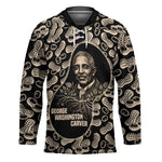 George Washington Carver Hockey Jersey Peanut From Soil Comes Knowledge Quote and Agricultural Roots - African Pride