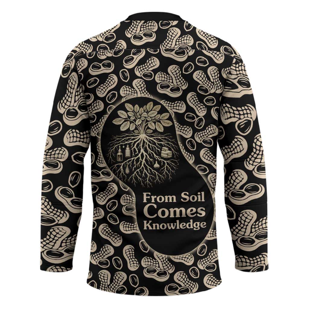 George Washington Carver Hockey Jersey Peanut From Soil Comes Knowledge Quote and Agricultural Roots - African Pride