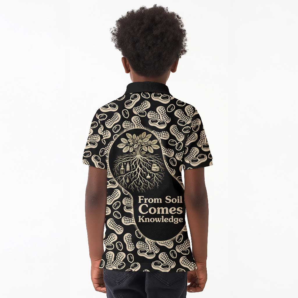 George Washington Carver Kid Polo Shirt Peanut From Soil Comes Knowledge Quote and Agricultural Roots - African Pride
