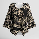 George Washington Carver Kimono Sleeve Blouse Peanut From Soil Comes Knowledge Quote and Agricultural Roots - African Pride