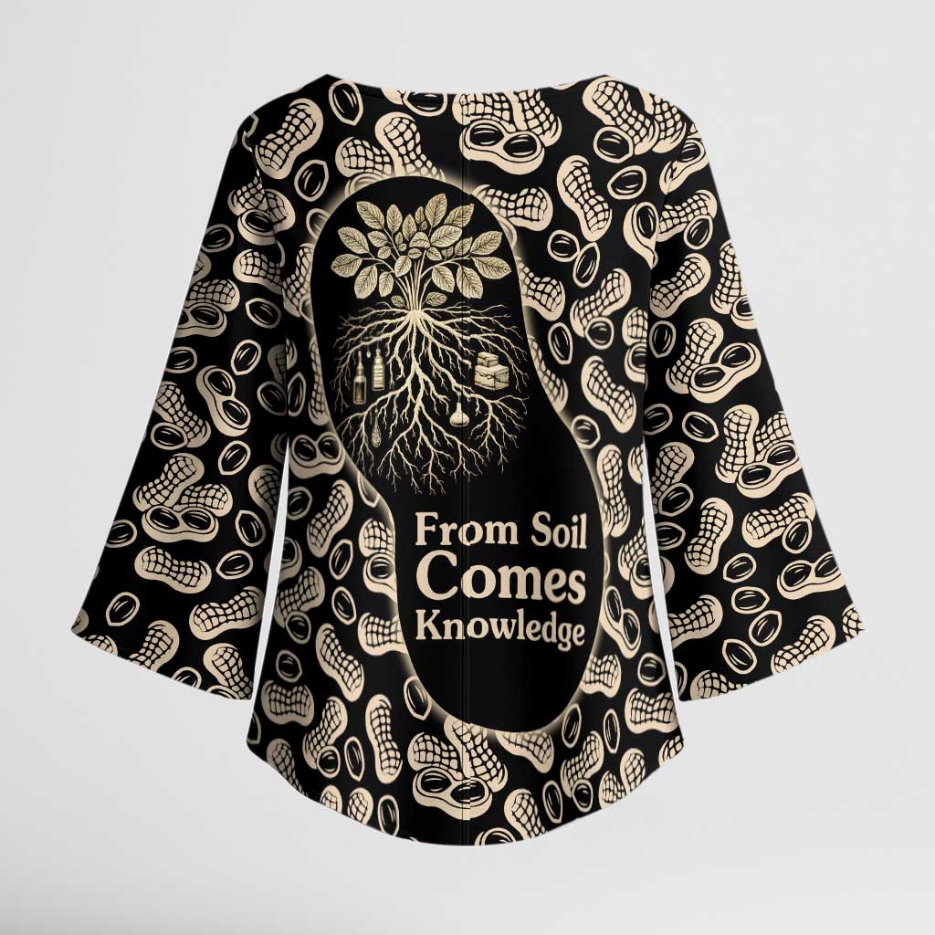 George Washington Carver Kimono Sleeve Blouse Peanut From Soil Comes Knowledge Quote and Agricultural Roots - African Pride