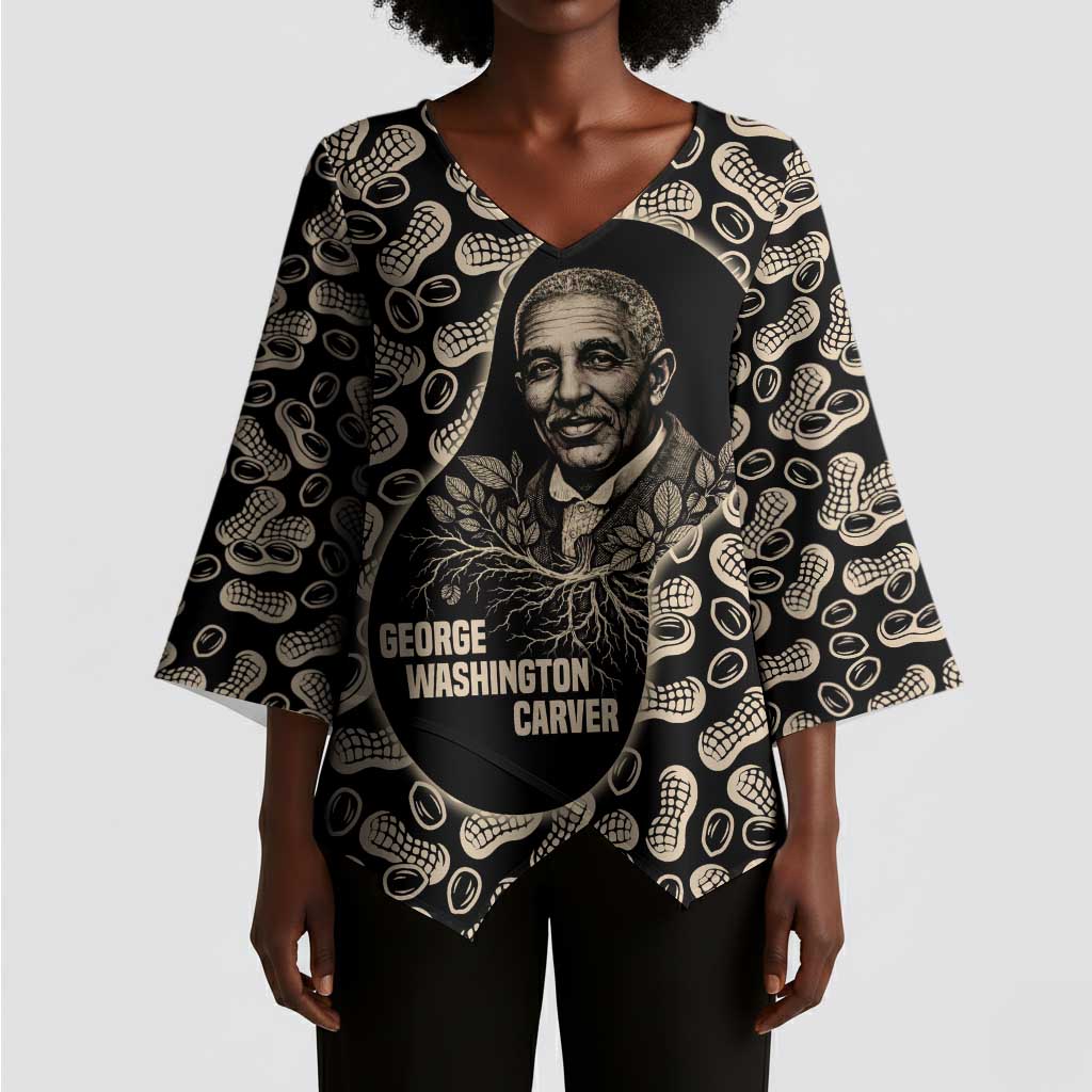 George Washington Carver Kimono Sleeve Blouse Peanut From Soil Comes Knowledge Quote and Agricultural Roots - African Pride