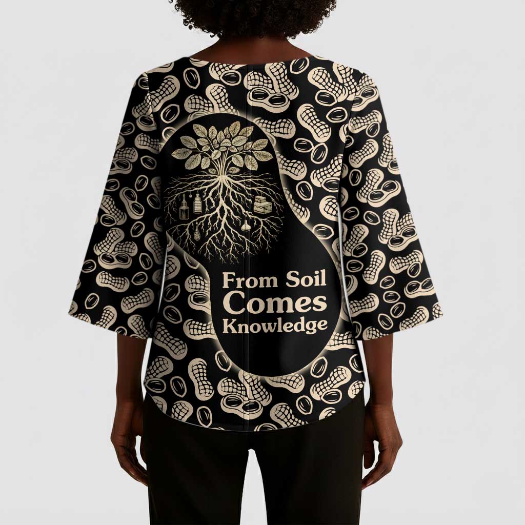 George Washington Carver Kimono Sleeve Blouse Peanut From Soil Comes Knowledge Quote and Agricultural Roots - African Pride