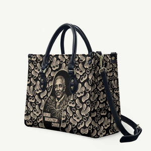 George Washington Carver Leather Bag Peanut From Soil Comes Knowledge Quote and Agricultural Roots - African Pride