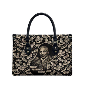 George Washington Carver Leather Bag Peanut From Soil Comes Knowledge Quote and Agricultural Roots - African Pride