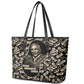 George Washington Carver Leather Tote Bag Peanut From Soil Comes Knowledge Quote and Agricultural Roots - African Pride
