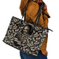 George Washington Carver Leather Tote Bag Peanut From Soil Comes Knowledge Quote and Agricultural Roots - African Pride