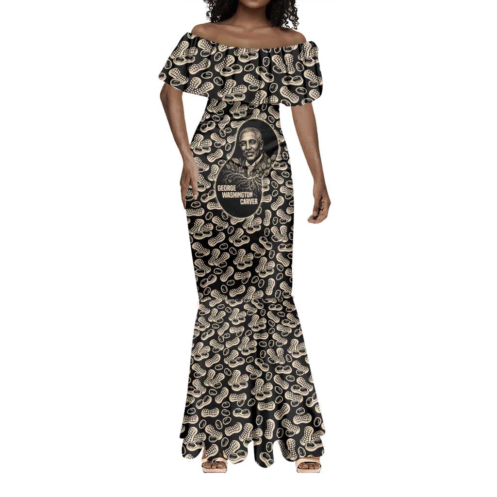 George Washington Carver Mermaid Dress Peanut From Soil Comes Knowledge Quote and Agricultural Roots - African Pride