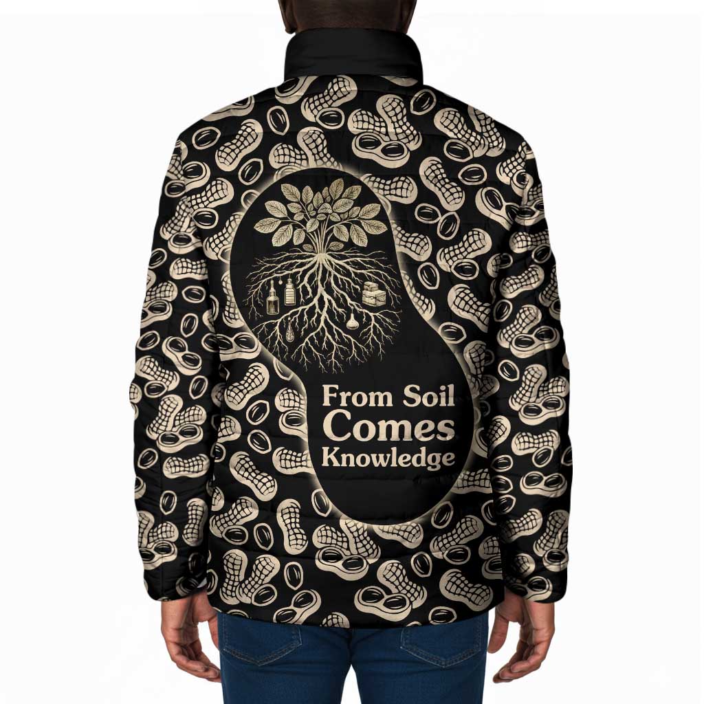 George Washington Carver Padded Jacket Peanut From Soil Comes Knowledge Quote and Agricultural Roots - African Pride