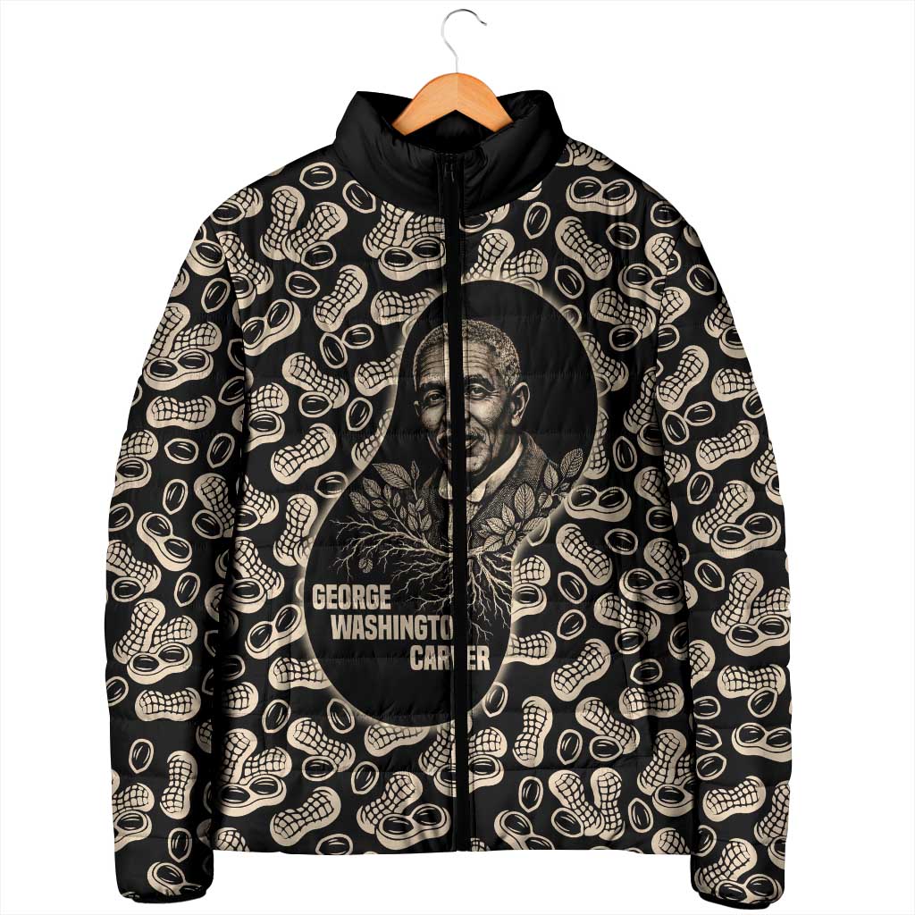 George Washington Carver Padded Jacket Peanut From Soil Comes Knowledge Quote and Agricultural Roots - African Pride
