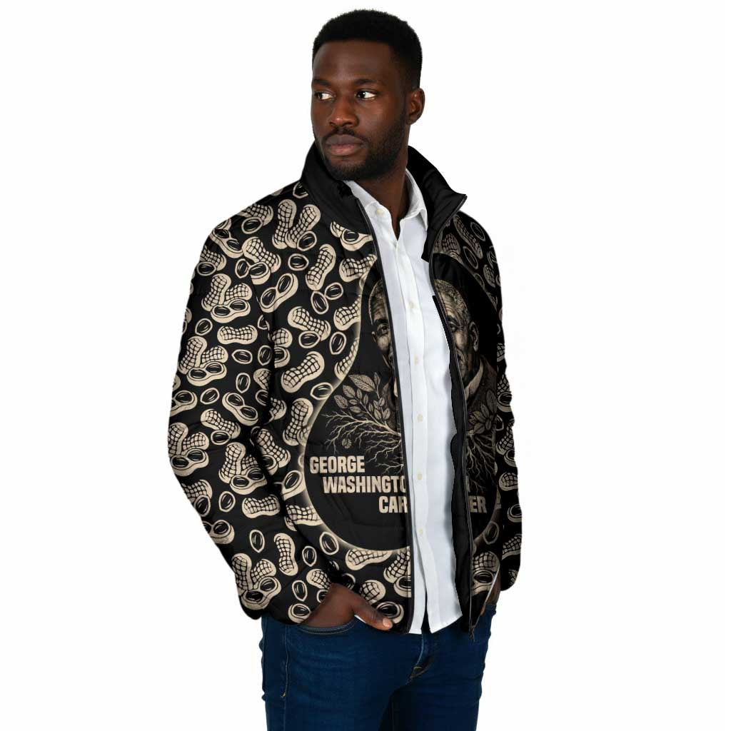 George Washington Carver Padded Jacket Peanut From Soil Comes Knowledge Quote and Agricultural Roots - African Pride