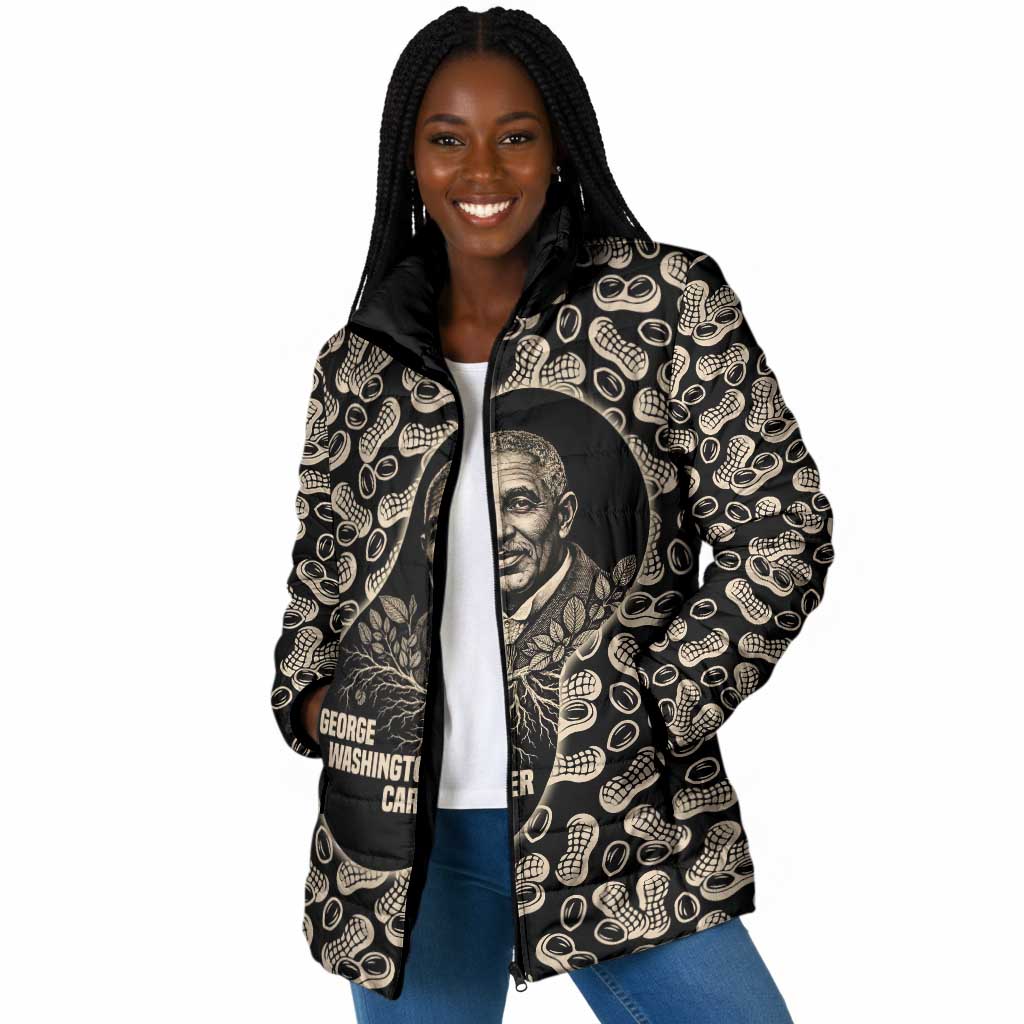 George Washington Carver Padded Jacket Peanut From Soil Comes Knowledge Quote and Agricultural Roots - African Pride