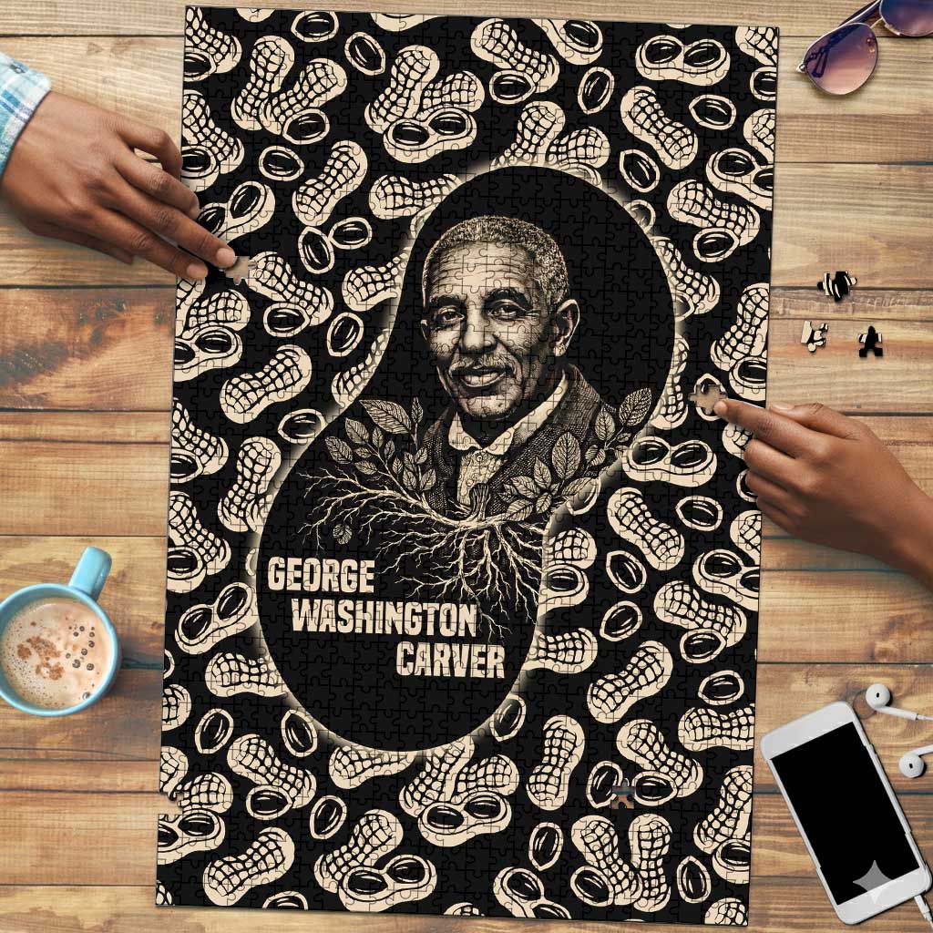 George Washington Carver Puzzle Peanut From Soil Comes Knowledge Quote and Agricultural Roots - African Pride