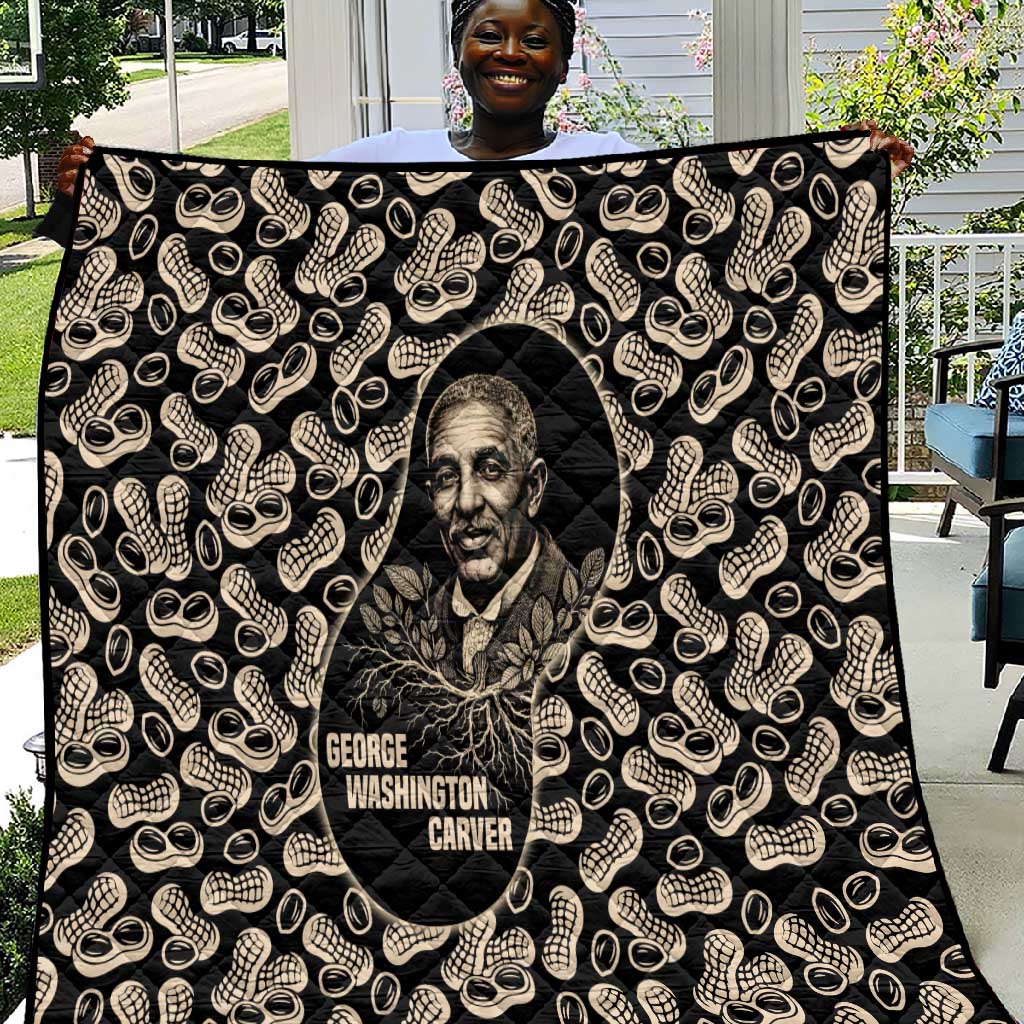 George Washington Carver Quilt Peanut From Soil Comes Knowledge Quote and Agricultural Roots - African Pride