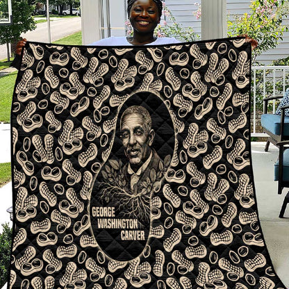 George Washington Carver Quilt Peanut From Soil Comes Knowledge Quote and Agricultural Roots - African Pride