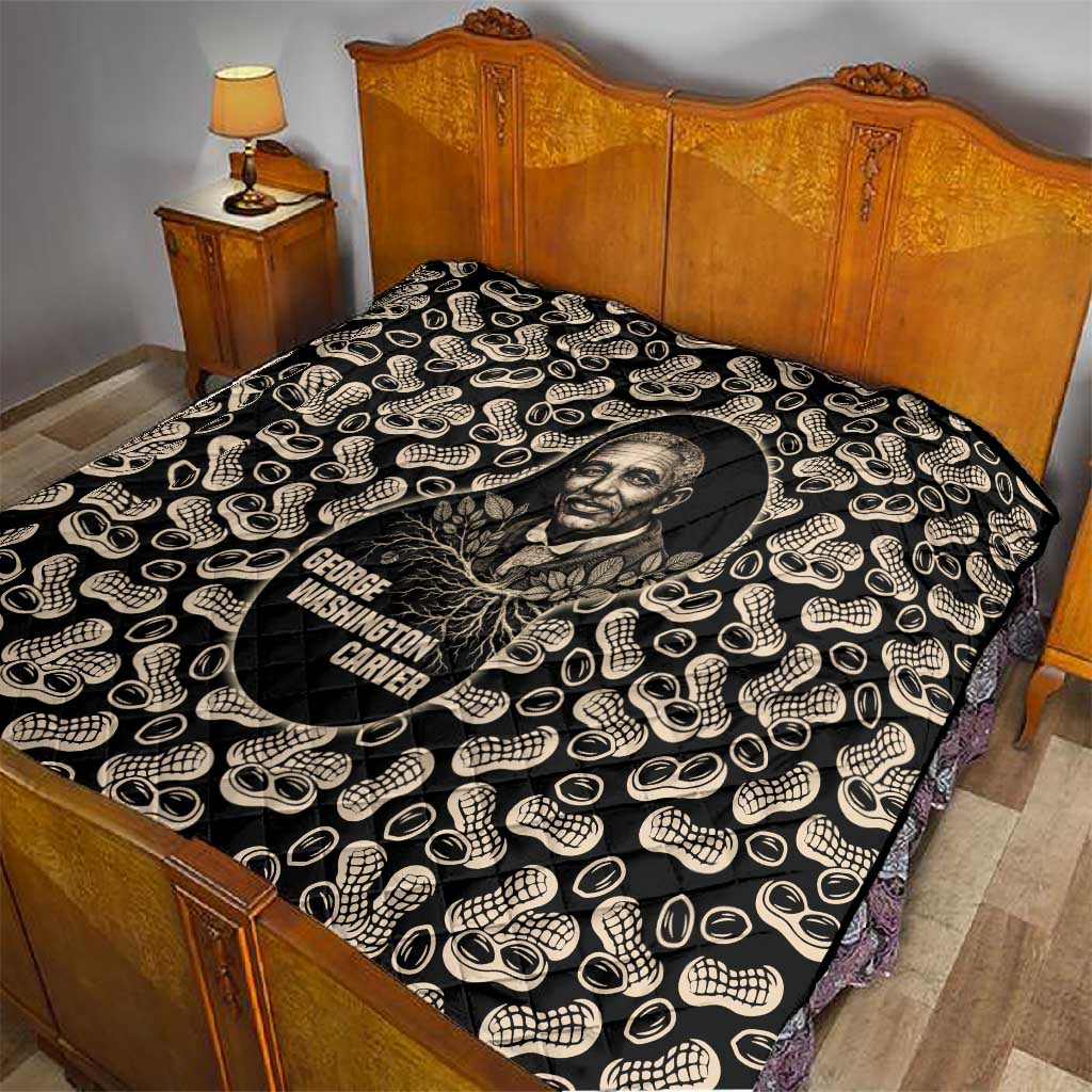 George Washington Carver Quilt Peanut From Soil Comes Knowledge Quote and Agricultural Roots - African Pride