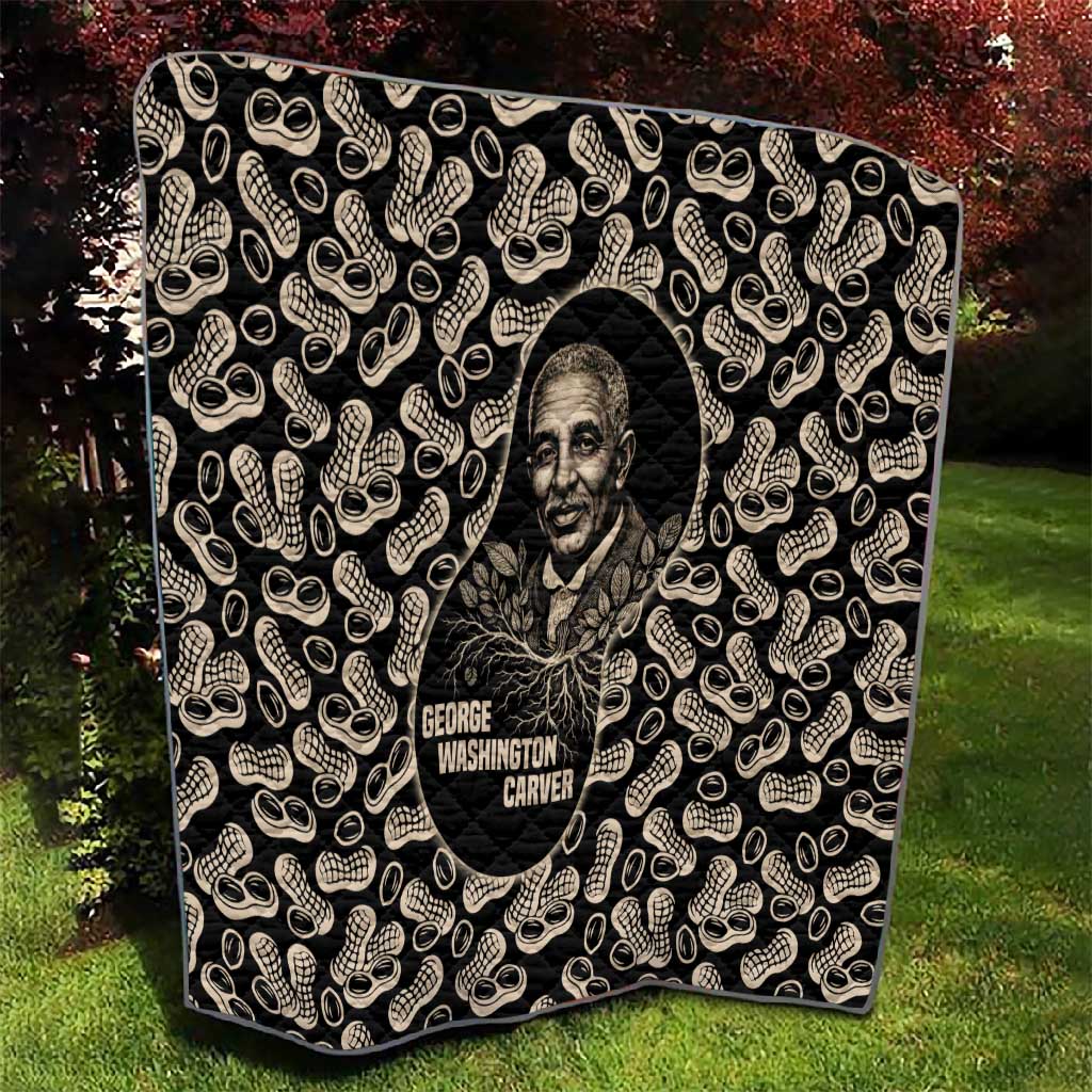 George Washington Carver Quilt Peanut From Soil Comes Knowledge Quote and Agricultural Roots - African Pride