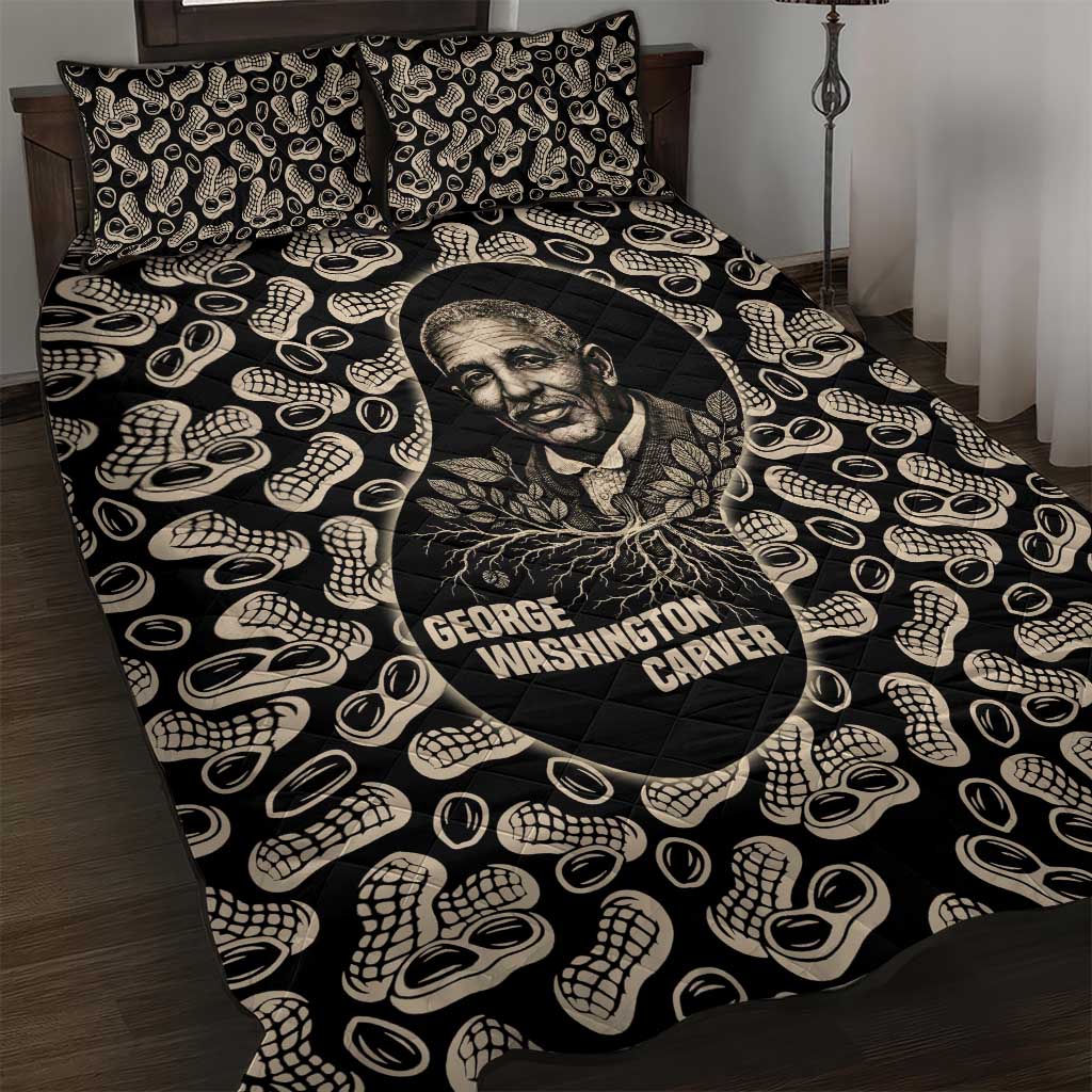 George Washington Carver Quilt Bed Set Peanut From Soil Comes Knowledge Quote and Agricultural Roots - African Pride