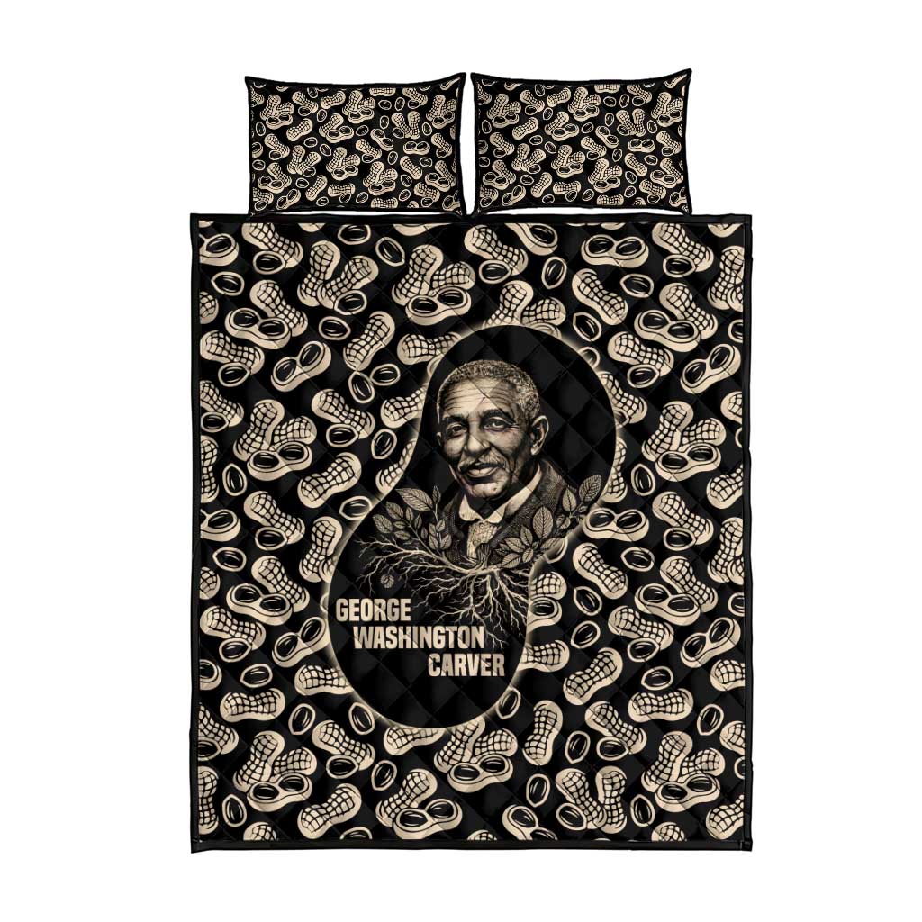George Washington Carver Quilt Bed Set Peanut From Soil Comes Knowledge Quote and Agricultural Roots - African Pride