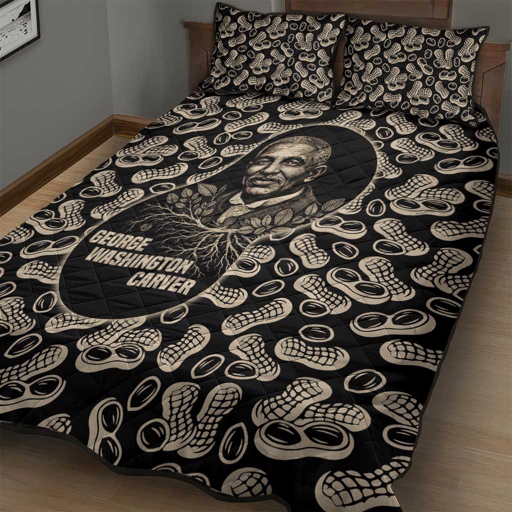 George Washington Carver Quilt Bed Set Peanut From Soil Comes Knowledge Quote and Agricultural Roots - African Pride