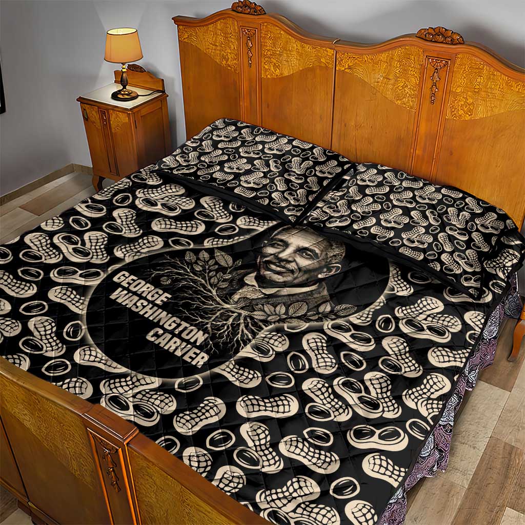 George Washington Carver Quilt Bed Set Peanut From Soil Comes Knowledge Quote and Agricultural Roots - African Pride