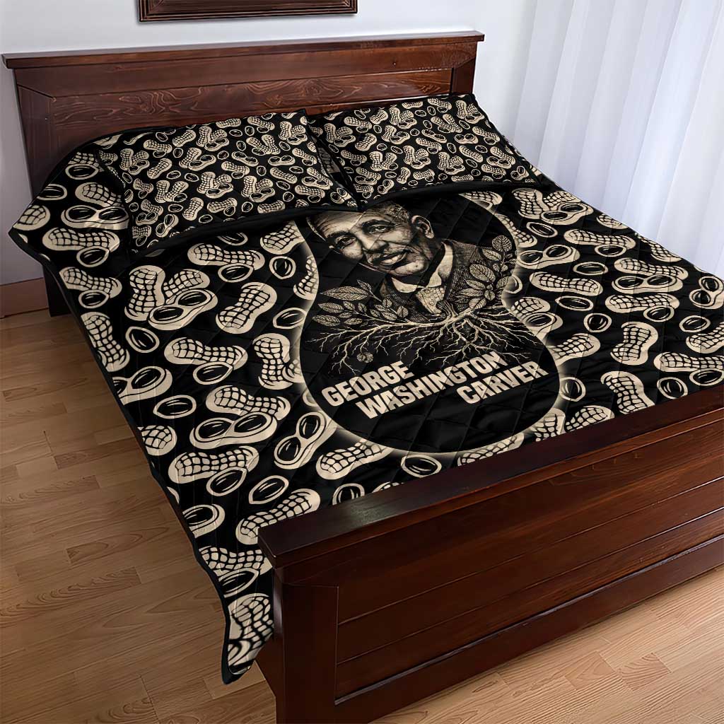 George Washington Carver Quilt Bed Set Peanut From Soil Comes Knowledge Quote and Agricultural Roots - African Pride