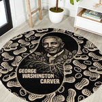 George Washington Carver Round Carpet Peanut From Soil Comes Knowledge Quote and Agricultural Roots - African Pride