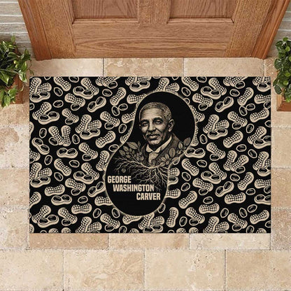 George Washington Carver Rubber Doormat Peanut From Soil Comes Knowledge Quote and Agricultural Roots - African Pride
