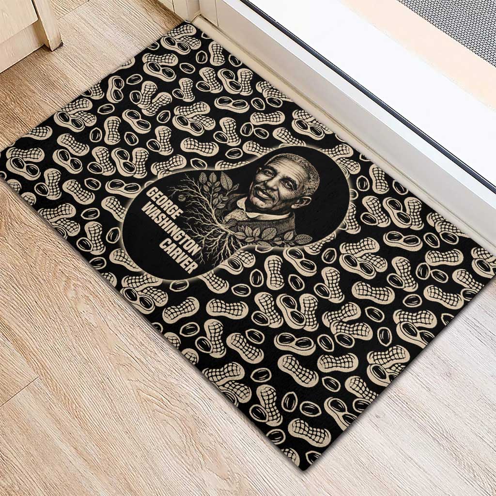 George Washington Carver Rubber Doormat Peanut From Soil Comes Knowledge Quote and Agricultural Roots - African Pride