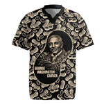George Washington Carver Rugby Jersey Peanut From Soil Comes Knowledge Quote and Agricultural Roots - African Pride