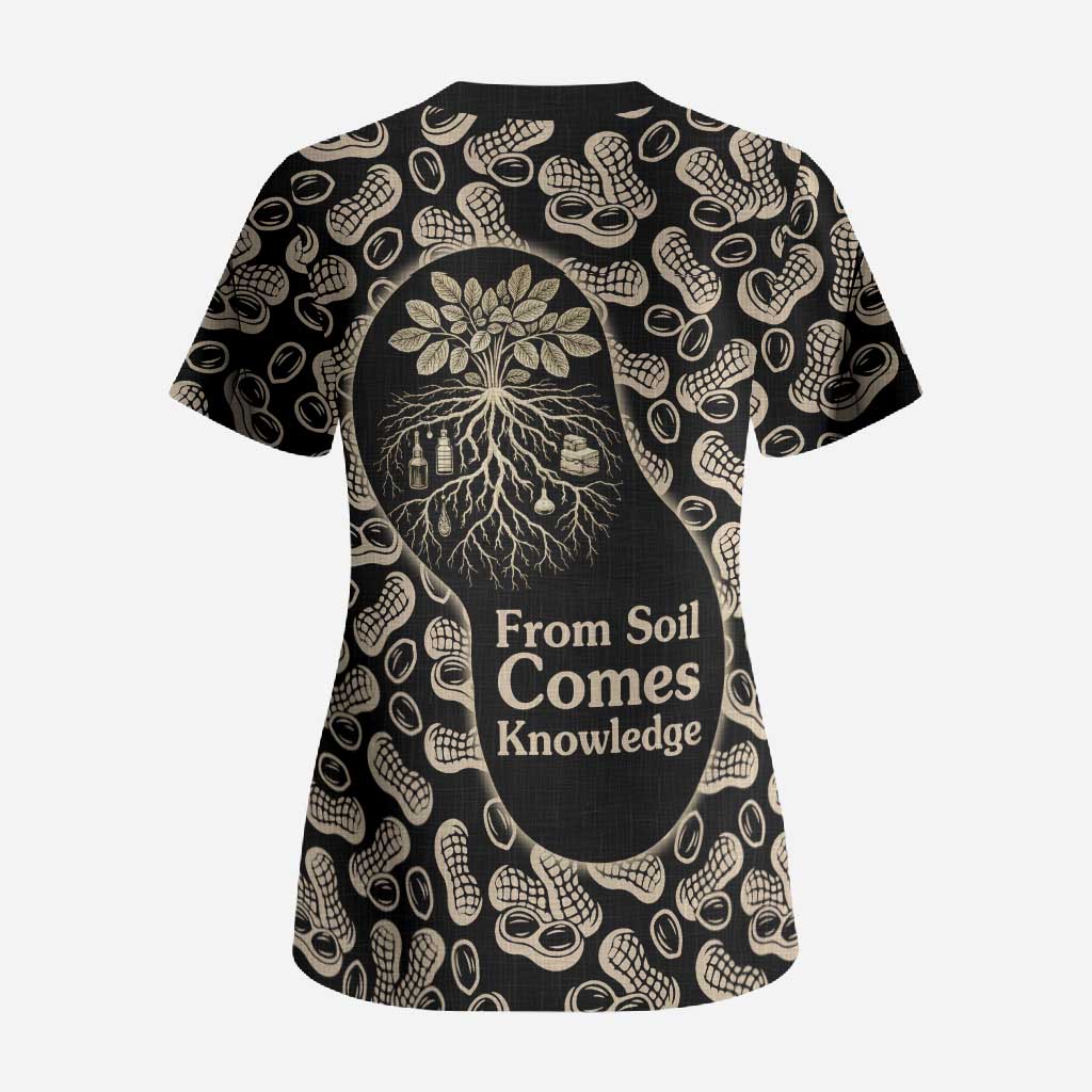 George Washington Carver Scrub Top Peanut From Soil Comes Knowledge Quote and Agricultural Roots - African Pride
