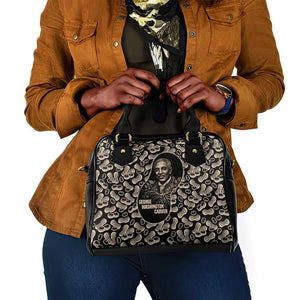 George Washington Carver Shoulder Handbag Peanut From Soil Comes Knowledge Quote and Agricultural Roots - African Pride