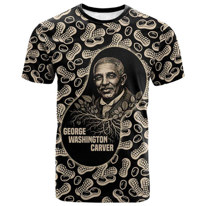 George Washington Carver T shirt Peanut From Soil Comes Knowledge Quote and Agricultural Roots - African Pride