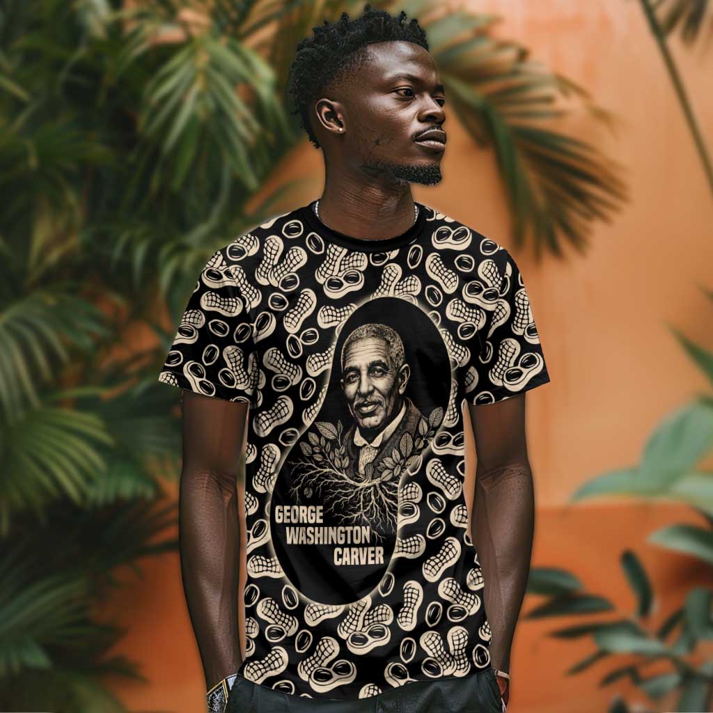 George Washington Carver T shirt Peanut From Soil Comes Knowledge Quote and Agricultural Roots - African Pride