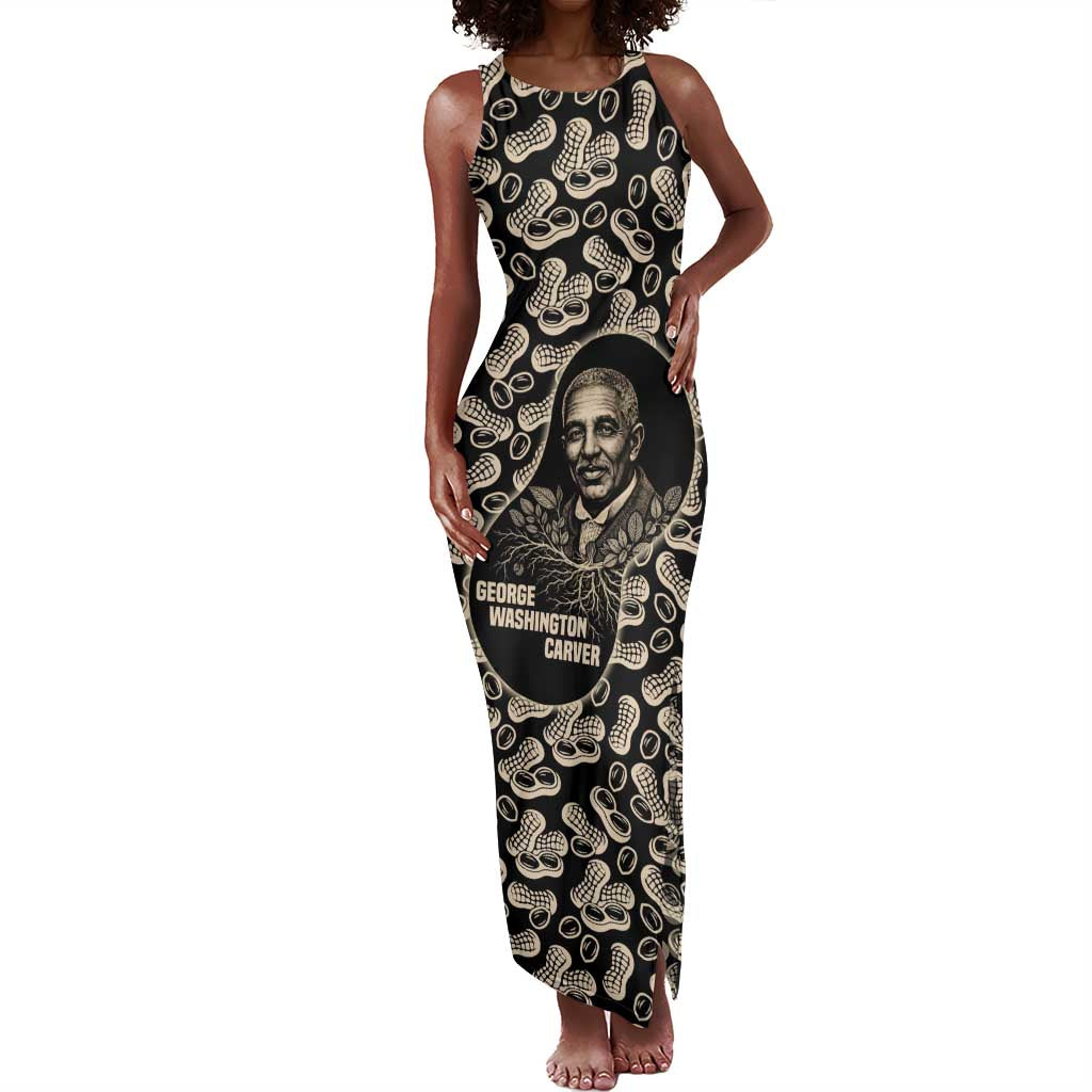George Washington Carver Tank Maxi Dress Peanut From Soil Comes Knowledge Quote and Agricultural Roots - African Pride