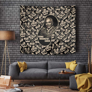 George Washington Carver Tapestry Peanut From Soil Comes Knowledge Quote and Agricultural Roots - African Pride