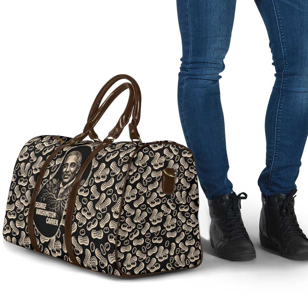 George Washington Carver Travel Bag Peanut From Soil Comes Knowledge Quote and Agricultural Roots - African Pride
