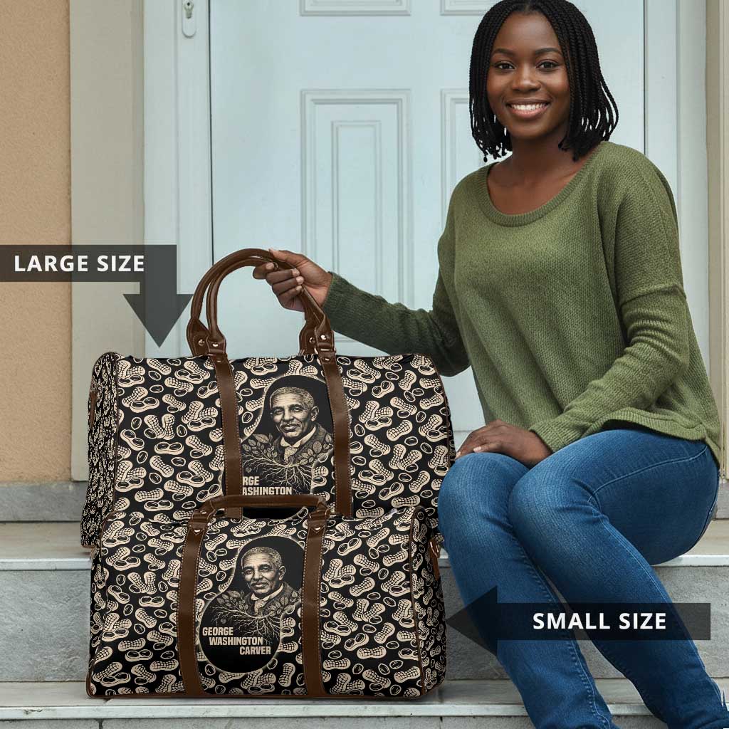 George Washington Carver Travel Bag Peanut From Soil Comes Knowledge Quote and Agricultural Roots - African Pride
