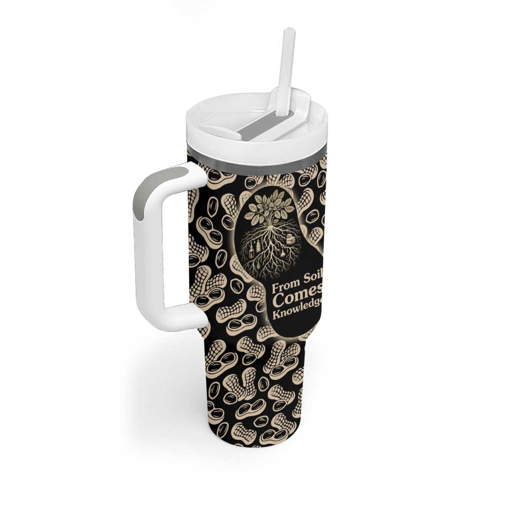 George Washington Carver Tumbler With Handle Peanut From Soil Comes Knowledge Quote and Agricultural Roots - African Pride