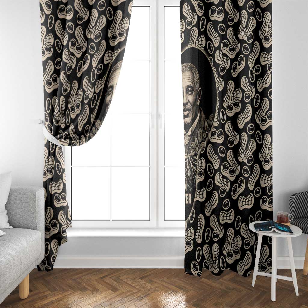 George Washington Carver Window Curtain Peanut From Soil Comes Knowledge Quote and Agricultural Roots - African Pride