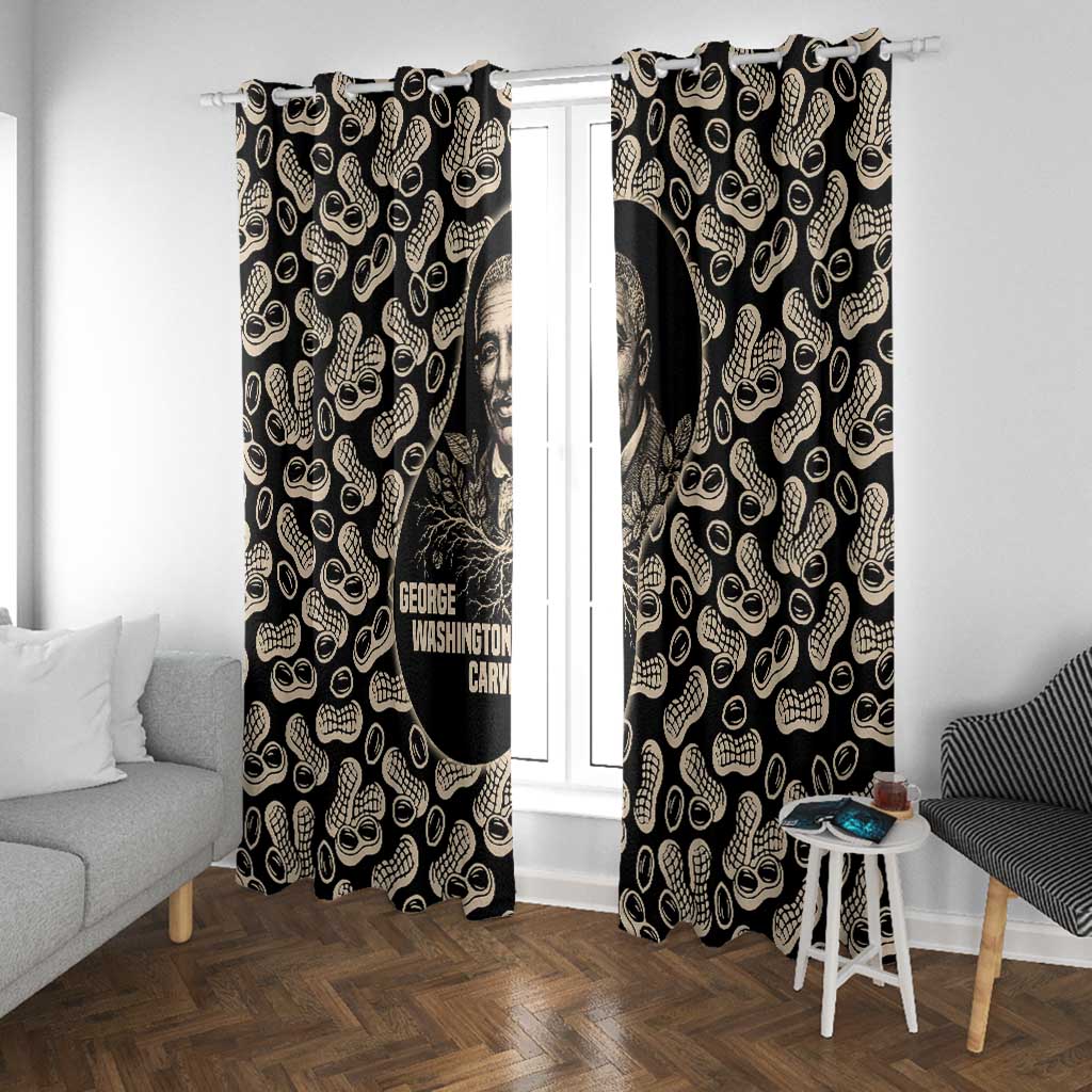 George Washington Carver Window Curtain Peanut From Soil Comes Knowledge Quote and Agricultural Roots - African Pride