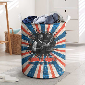 George Washington Carver Laundry Basket with Science Teaching Scene, Education Is the Key Quote - African Pride